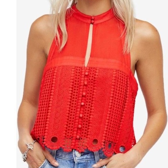 Free People Rory Crochet Keyhole Swing Top - Picture 3 of 4